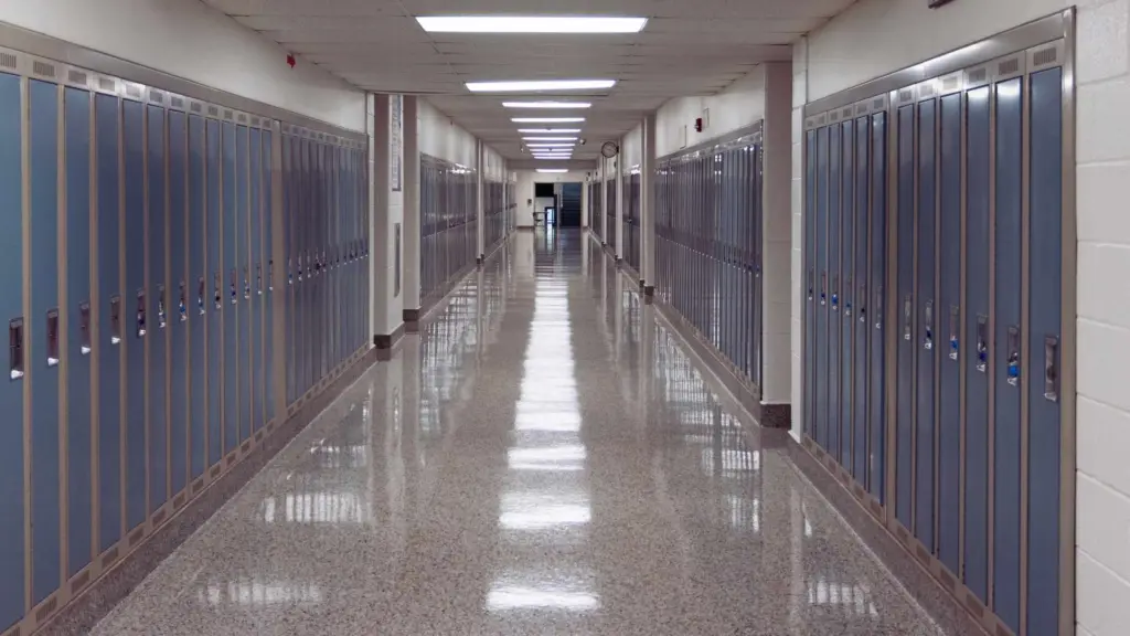 Empty school hallway representing warning signs and isolation associated with Ritalin addiction in teens